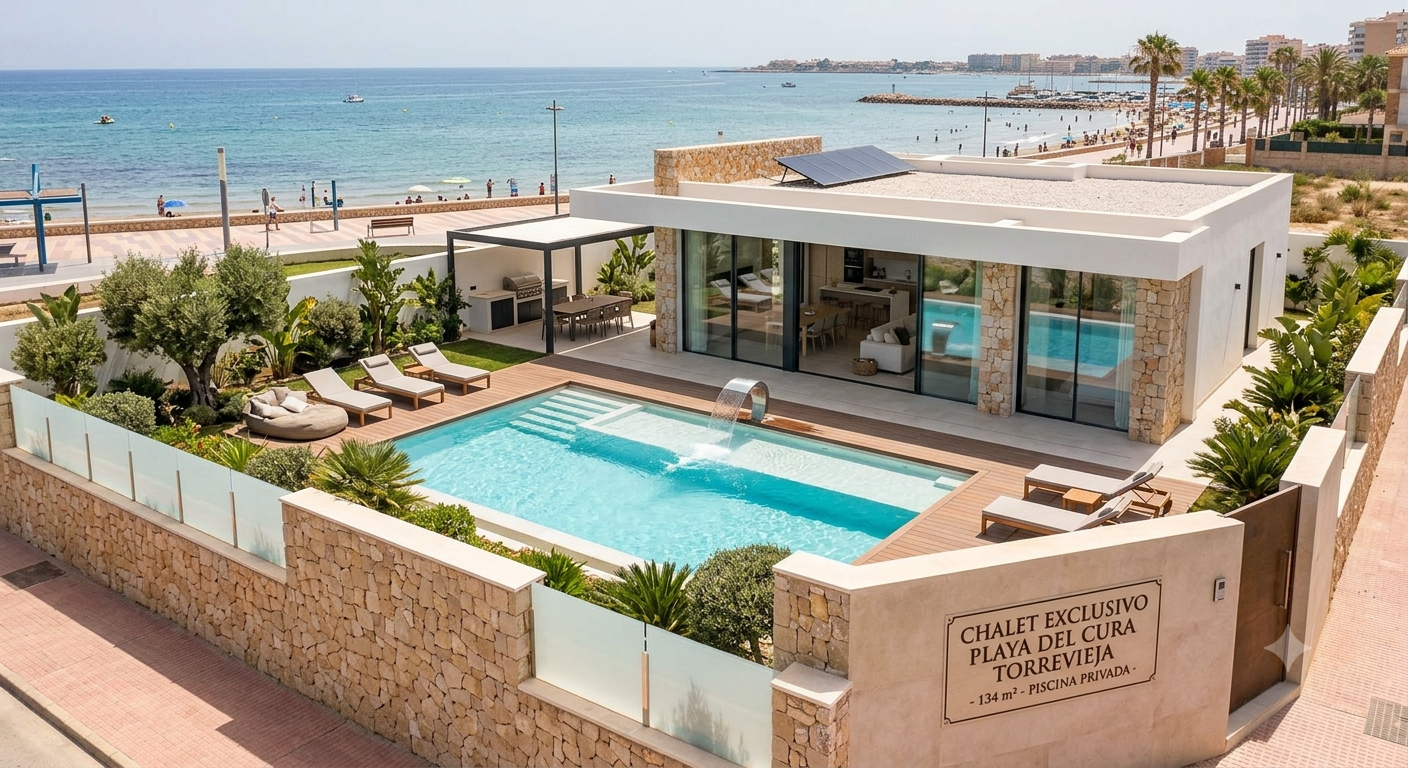 Chalet con piscina privada en Playa del Cura, Torrevieja — 134 m² de exclusividad